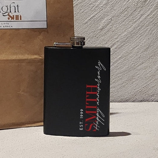 Matte Black Hip Flask
