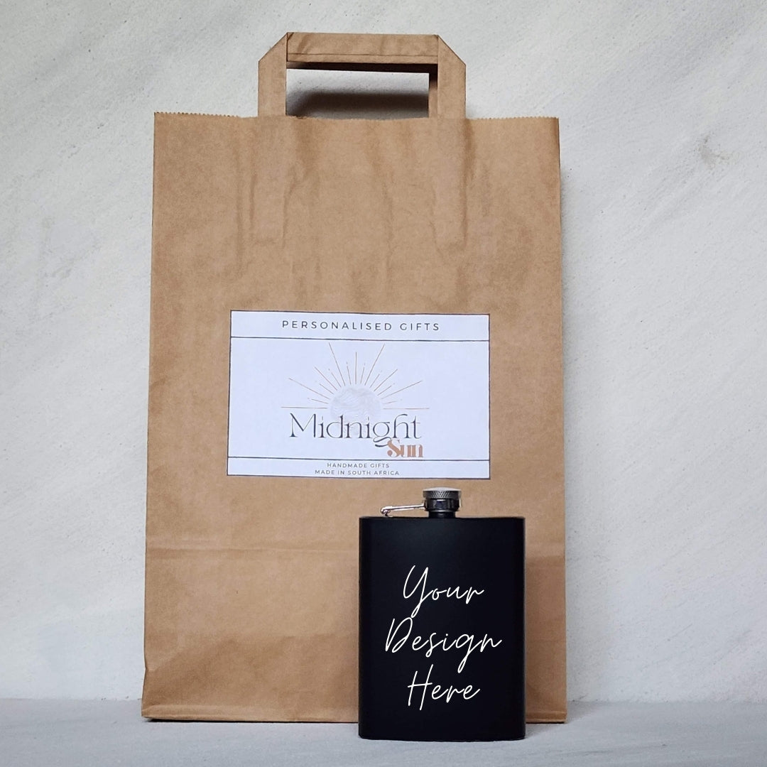 Matte Black Hip Flask